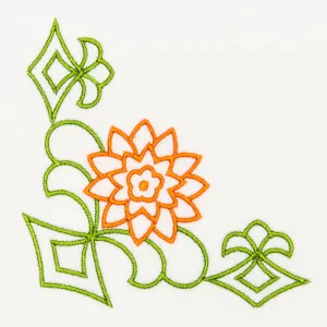 Matriz de bordado floral canto 6