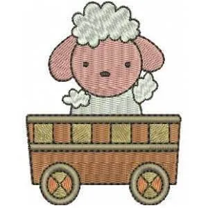 Matriz de bordado ovelha vagão