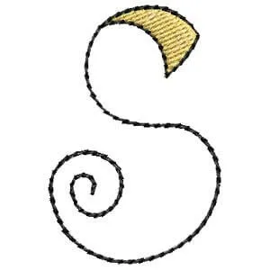 Matriz de bordado monograma estilizado infantil letra s
