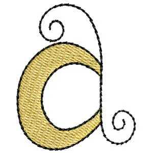 Matriz de bordado monograma estilizado infantil letra a