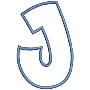 Matriz de bordado monograma aplique infantil bold letra J