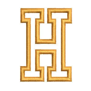 Matriz de bordado Monograma (athleticblock) Letra H