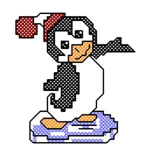 Matriz de Bordado  Pinguim 02 (ponto cruz)