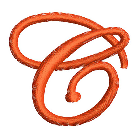 Matriz de Bordado  Edwardian script C maiusculo 