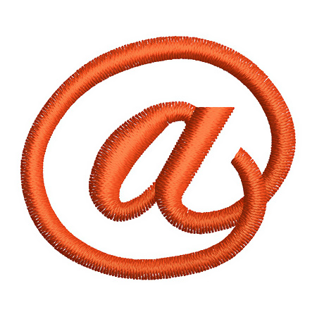 Matriz de Bordado  Edwardian script arroba