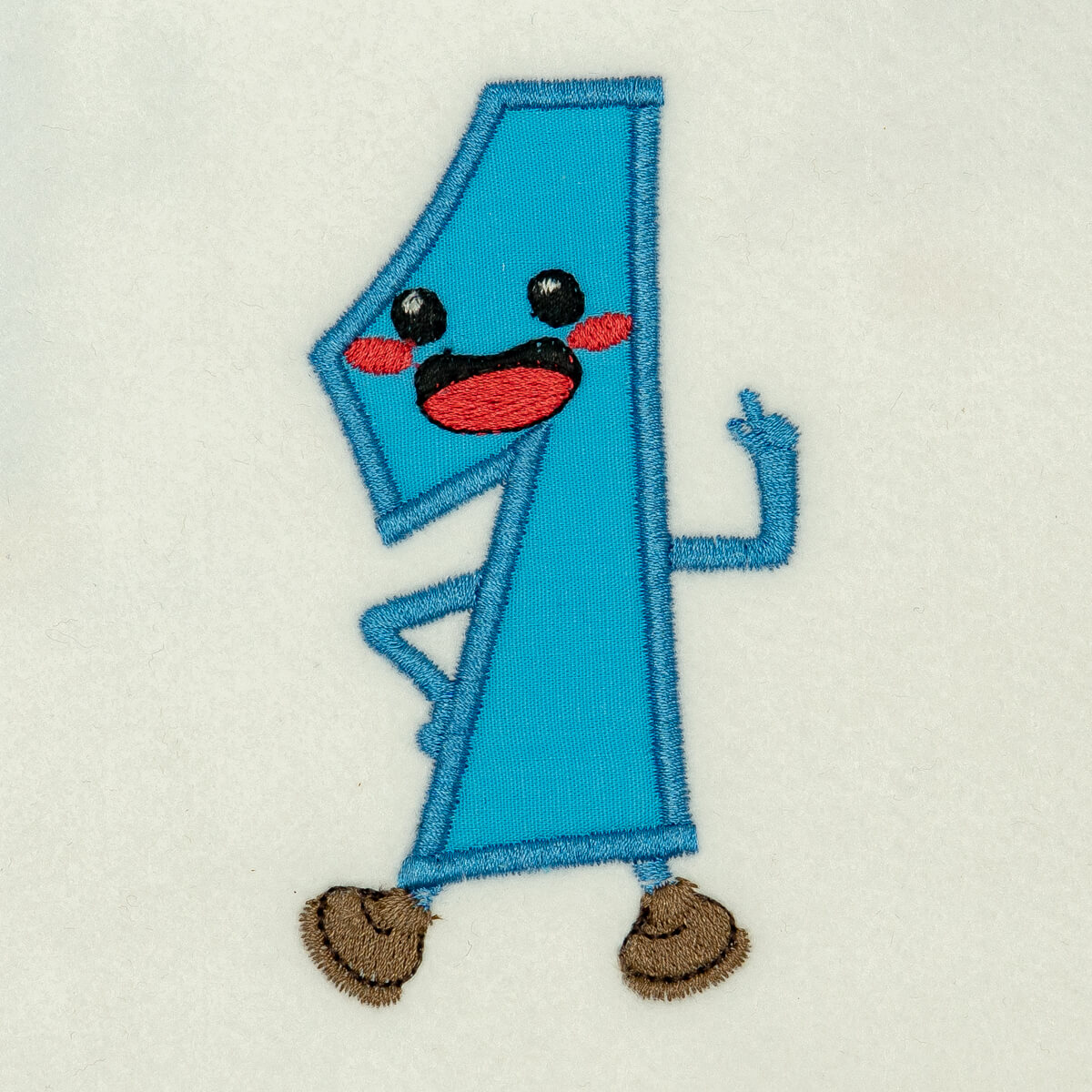 Matriz de Bordado  Número 1 Very Happy em Aplique