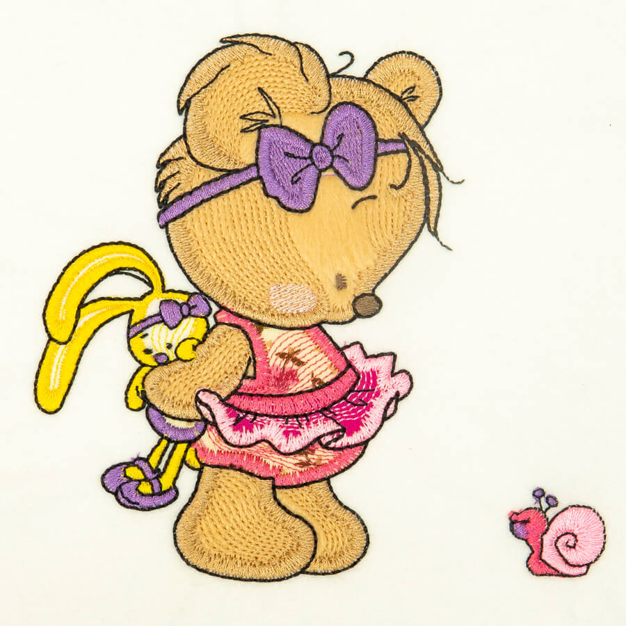 Matriz de Bordado  Ursinho Baby Rippled em Aplique