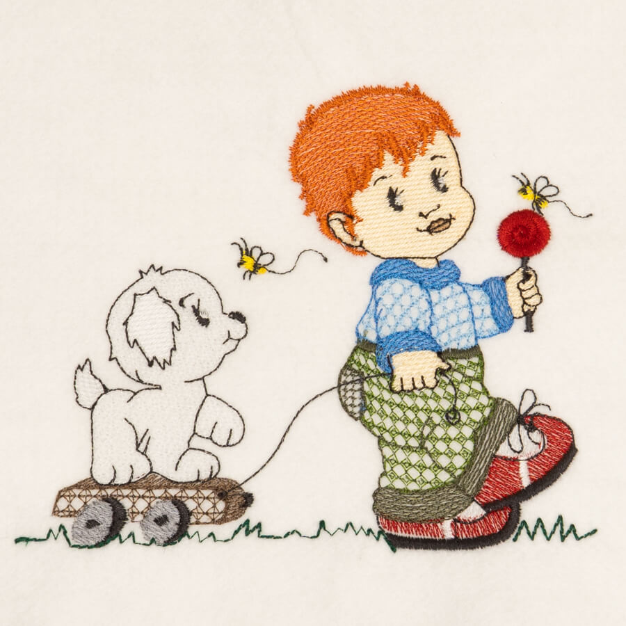 Matriz de Bordado  Bebê e Cachorrinho