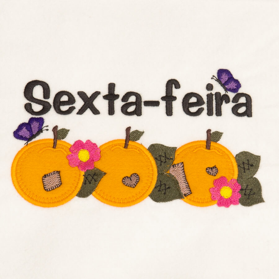 Matriz de Bordado  Sexta da Laranja em Aplique