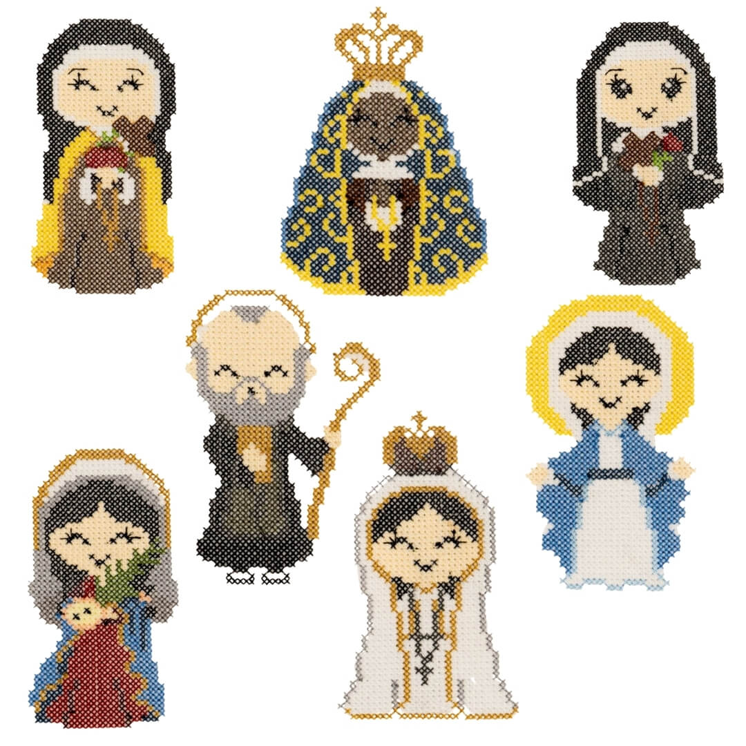  Pacote de Matrizes Santinhos em Ponto Cruz