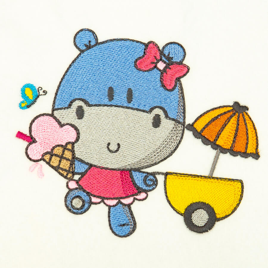 Matriz de Bordado  Hipopótamo Aventureiro