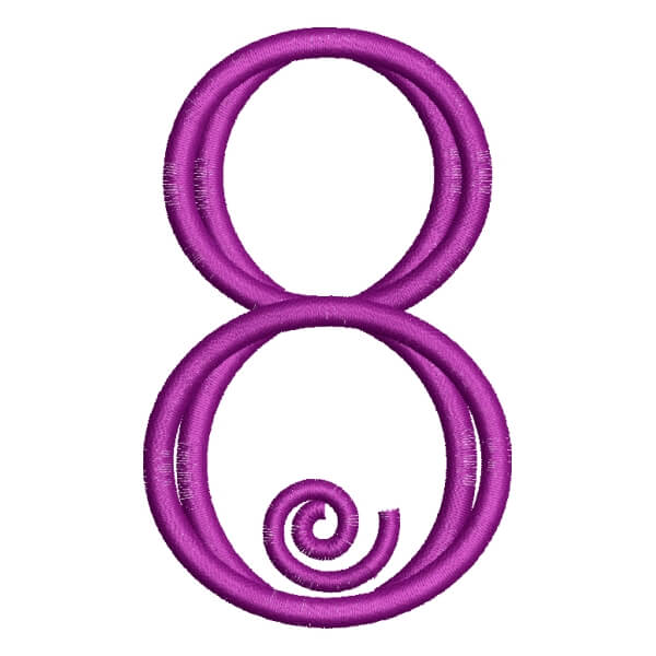 Matriz de Bordado  Alfabeto Palito Número 8