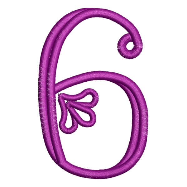 Matriz de Bordado  Alfabeto Palito Número 6