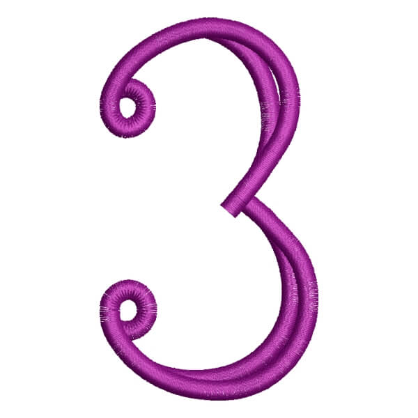 Matriz de Bordado  Alfabeto Palito Número 3