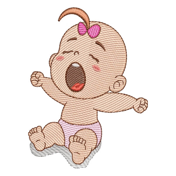 Matriz de Bordado  Menina com soninho (Pontos leves)