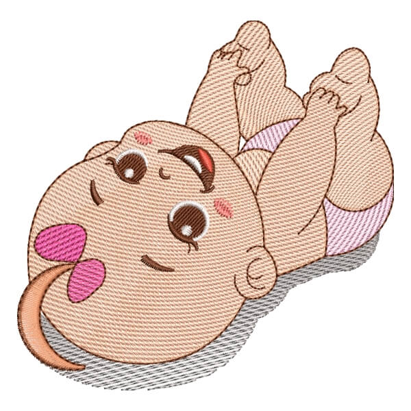 Matriz de Bordado  Menina Feliz (Pontos Leves)