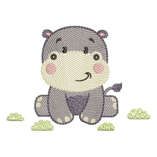 Matriz de Bordado  Hipopótamo Baby (Pontos leves)