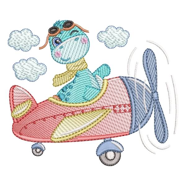 Matriz de Bordado  Dinossauro voando (Pontos leves)