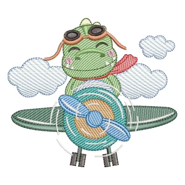 Matriz de Bordado  Dinossauro voando (Pontos leves)