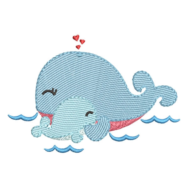 Matriz de Bordado  Mamãe Baleia (Pontos leves)