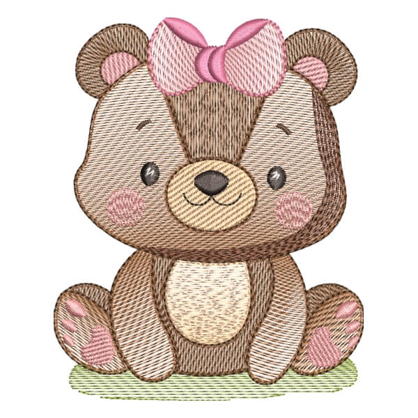 Matriz de Bordado  Ursa Cute (Pontos Leves)