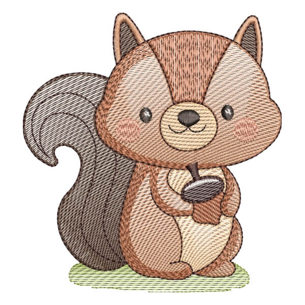 Matriz de Bordado  Esquilo Cute (Pontos Leves)