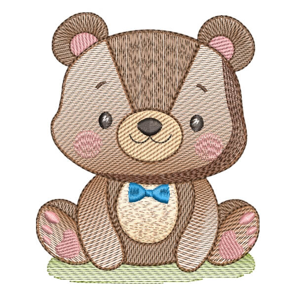Matriz de Bordado  Urso Cute (Pontos Leves)