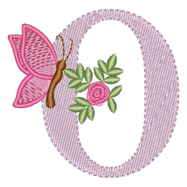 Matriz de Bordado  Alfabeto Floral Letra O