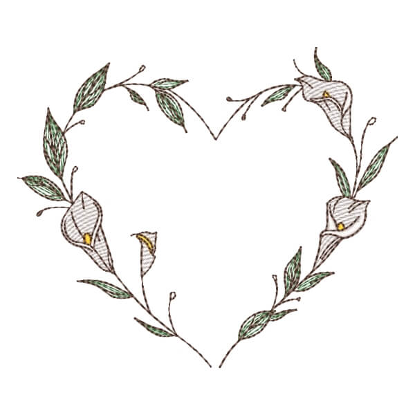 Matriz de Bordado  Moldura Floral (Pontos Leves)