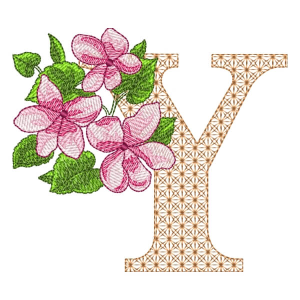 Matriz de Bordado  Monograma Floral Letra Y Matriz de Bordado  Monograma Floral Letra Y