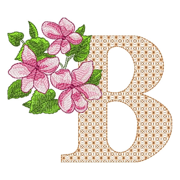 Matriz de Bordado  Monograma Floral Letra B Matriz de Bordado  Monograma Floral Letra B