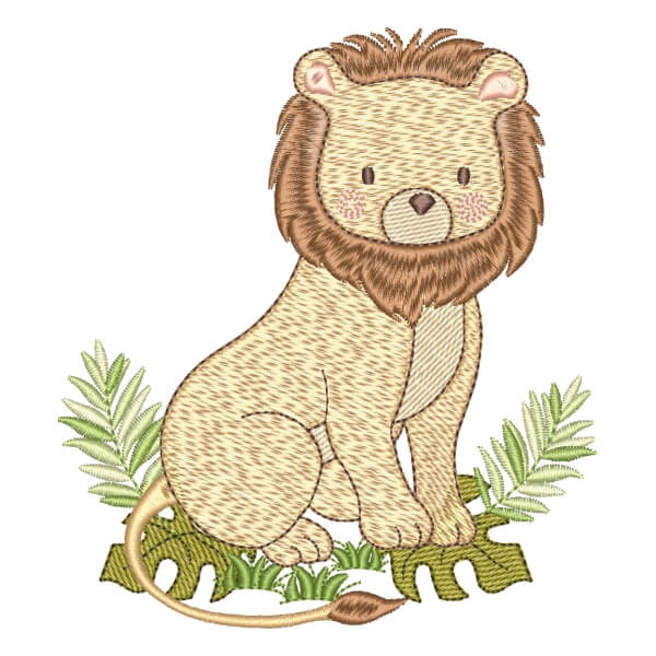 Matriz de Bordado  Leão Safari Clássico (Pontos Leves)