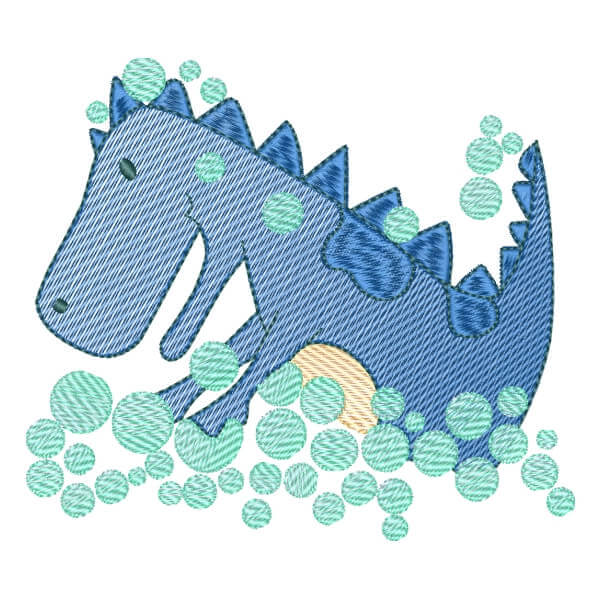 Matriz de Bordado  Dino Hora do Banho (Pontos Leves) Matriz de Bordado  Dino Hora do Banho (Pontos Leves)