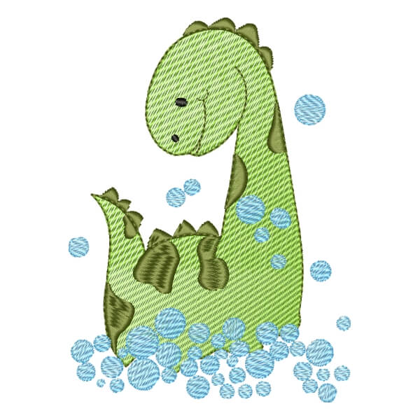 Matriz de Bordado  Dino Hora do Banho (Pontos Leves) Matriz de Bordado  Dino Hora do Banho (Pontos Leves)