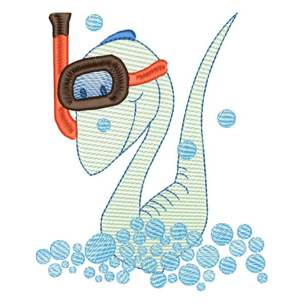 Matriz de Bordado  Dino Hora do Banho (Pontos Leves) Matriz de Bordado  Dino Hora do Banho (Pontos Leves)