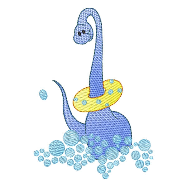 Matriz de Bordado  Dino Hora do Banho (Pontos Leves) Matriz de Bordado  Dino Hora do Banho (Pontos Leves)