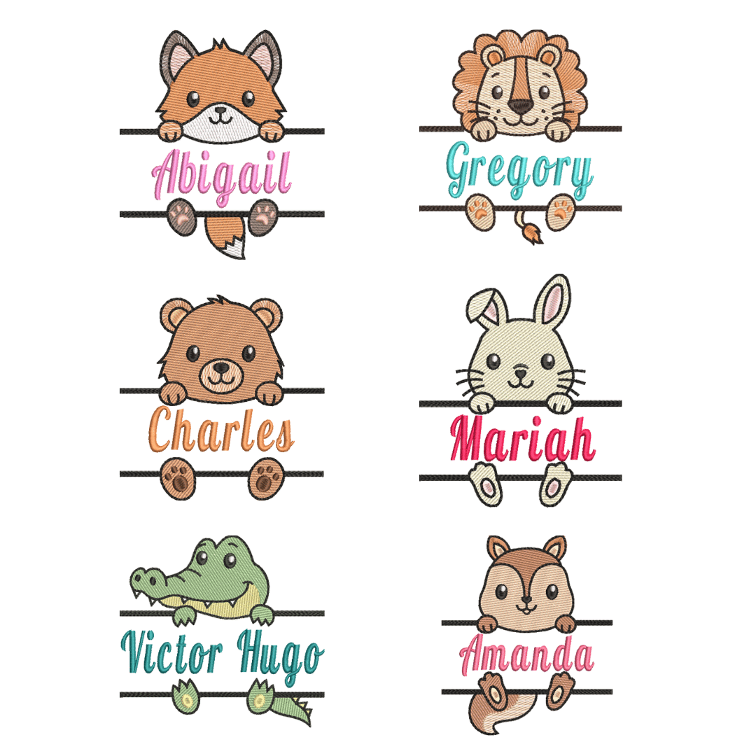 Pacote de Matrizes Animais com Nomes (Pontos Leves)  Pacote de Matrizes Animais com Nomes (Pontos Leves)