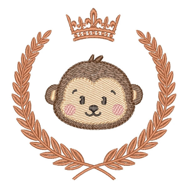 Matriz de Bordado  Rostinho de Macaco em Moldura (Pontos Leves) Matriz de Bordado  Rostinho de Macaco em Moldura (Pontos Leves)