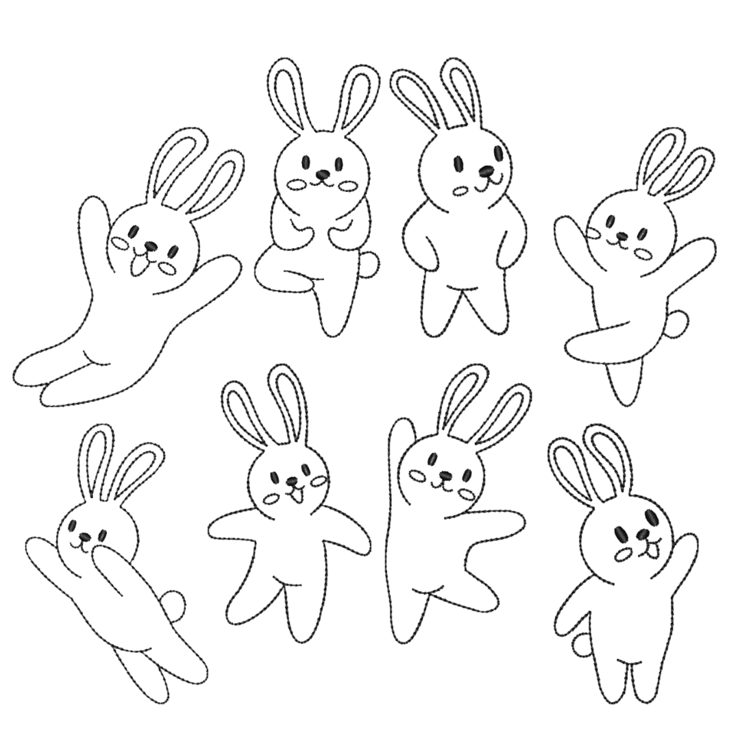 Pacote de Matrizes Coelhinhos em Contorno  Pacote de Matrizes Coelhinhos em Contorno