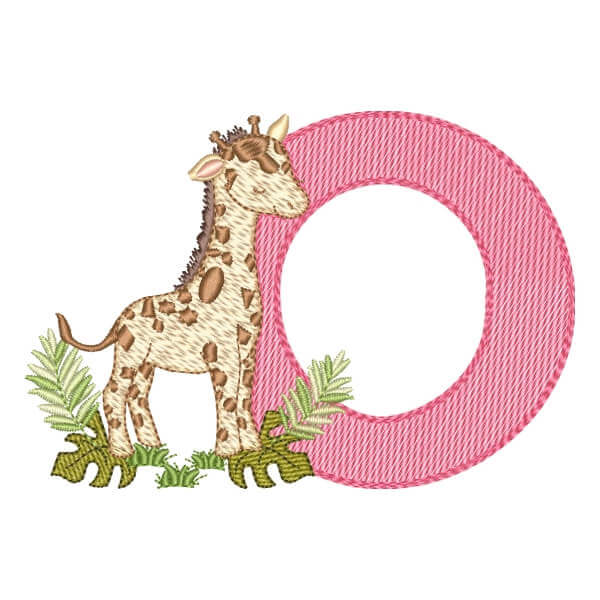 Matriz de Bordado  Alfabeto Safari Letra O (Pontos Leves)