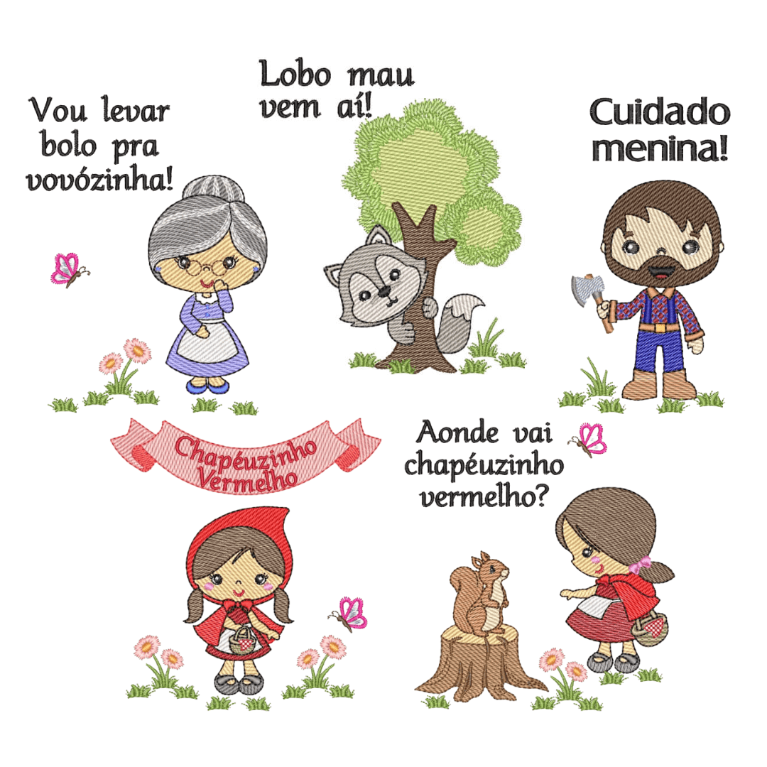  Pacote de Matrizes História da Chapeuzinho Vermelho (Pontos Leves)