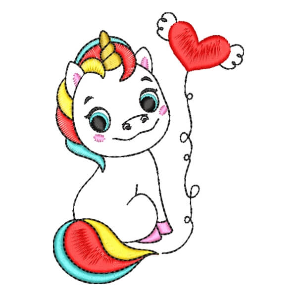 Matriz de Bordado  Unicórnio em Contorno