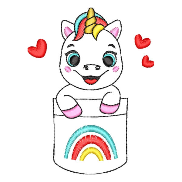 Matriz de Bordado  Unicórnio em Contorno Matriz de Bordado  Unicórnio em Contorno