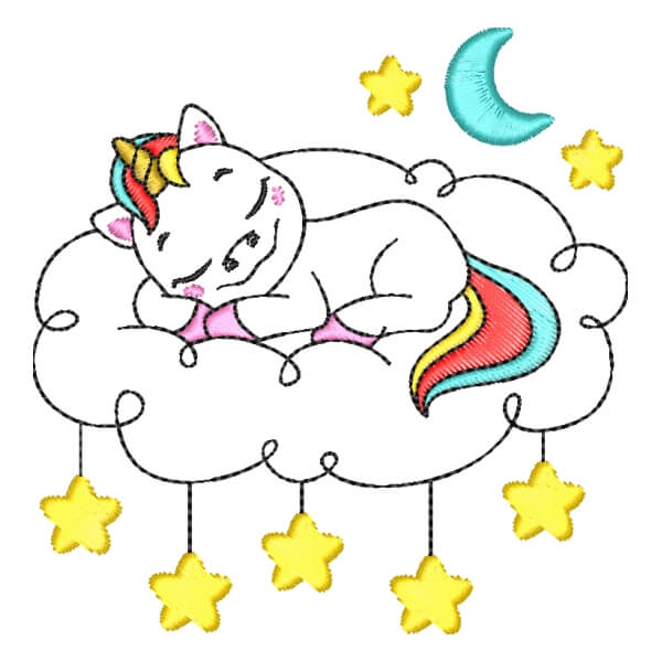 Matriz de Bordado  Unicórnio em Contorno