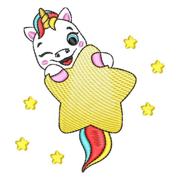 Matriz de Bordado  Unicórnio em Contorno Matriz de Bordado  Unicórnio em Contorno