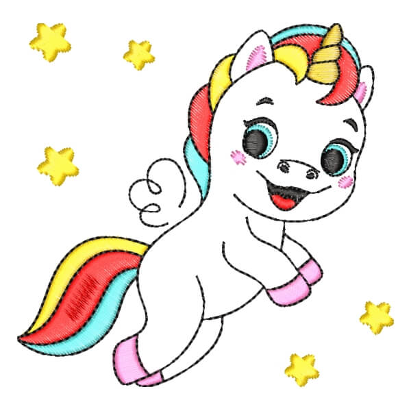 Matriz de Bordado  Unicórnio em Contorno Matriz de Bordado  Unicórnio em Contorno