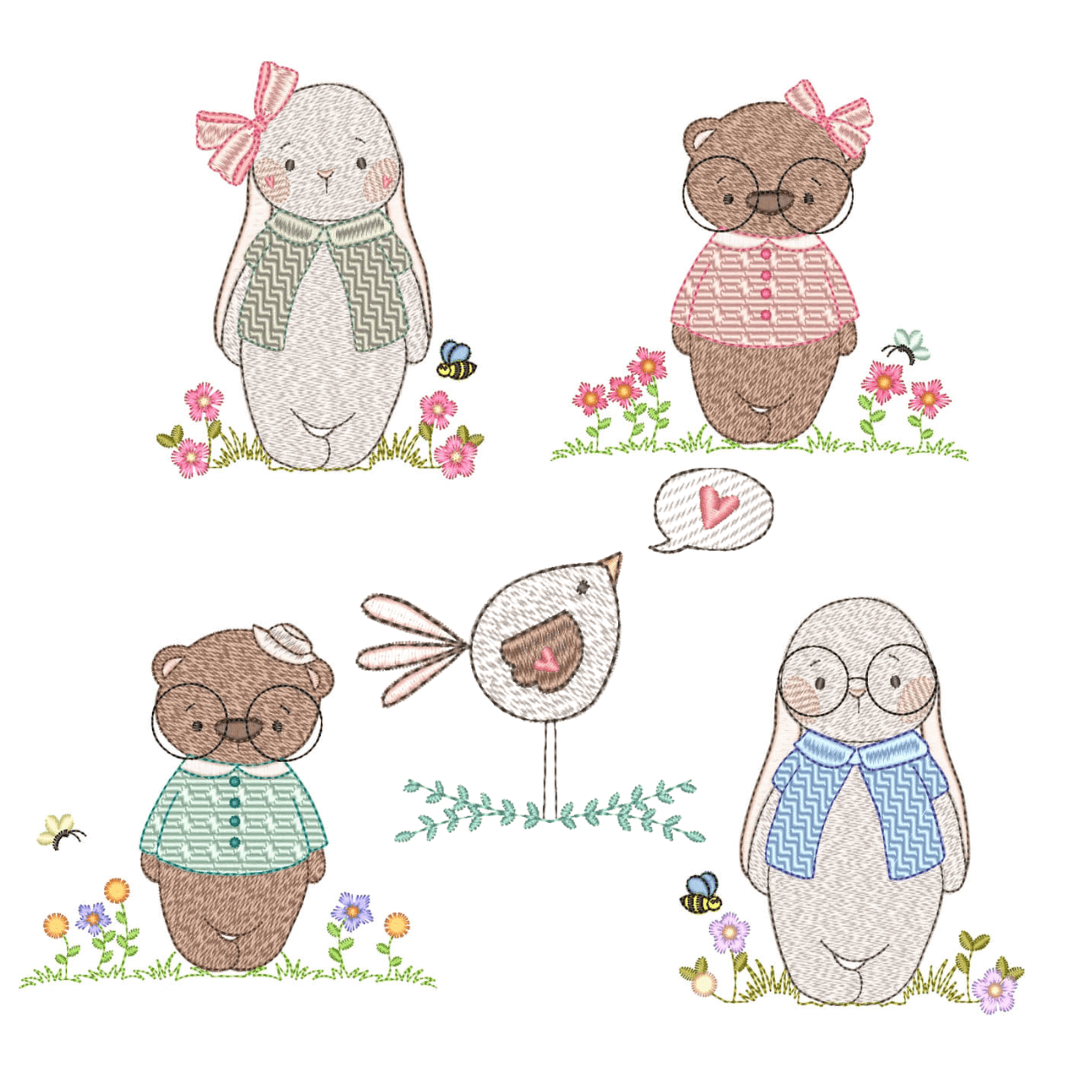 Pacote de Matrizes Animais Amigos (Pontos Leves)  Pacote de Matrizes Animais Amigos (Pontos Leves)