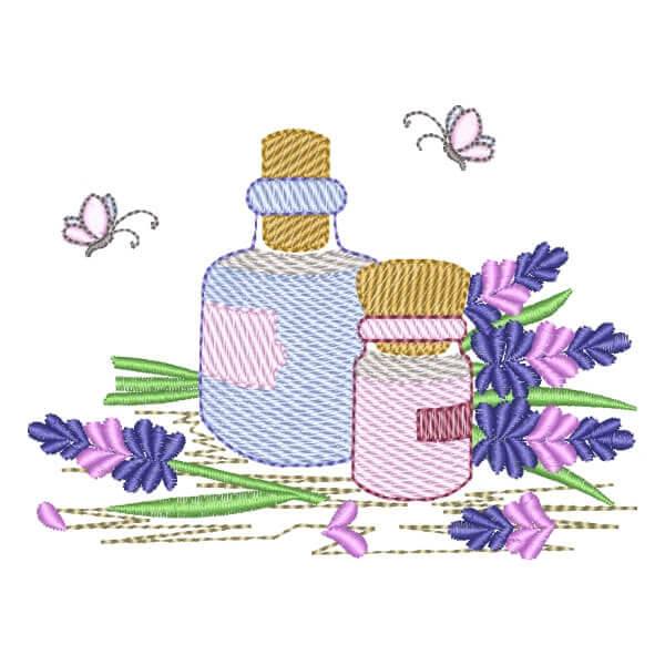 Matriz de Bordado  Perfume com Lavanda Retrô