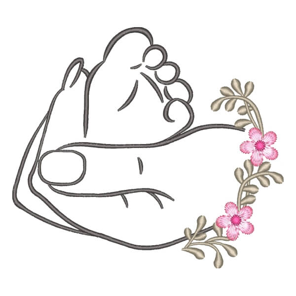 Matriz de Bordado  Mãe e Bebe com Flores