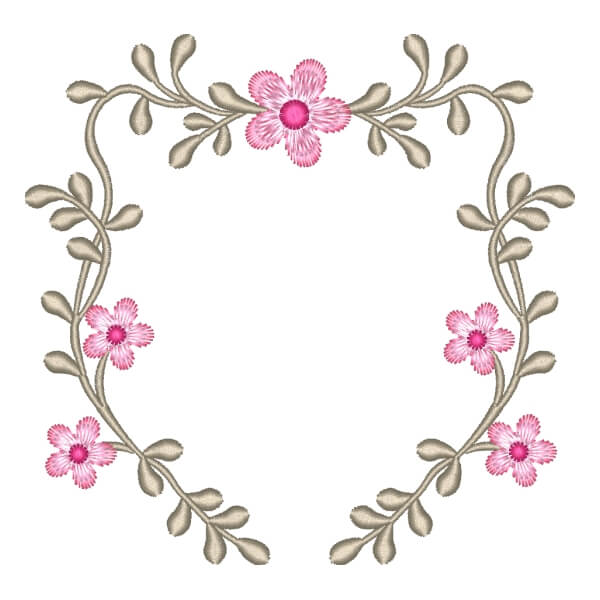 Matriz de Bordado  Moldura Floral